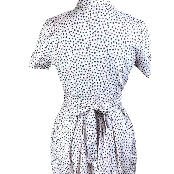 Foxcroft Vienna Short Sleeve Button Up Demure Dots 100% Cotton Shirt Dress - Picture 11 of 13